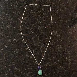 Blue and turquoise long necklace
